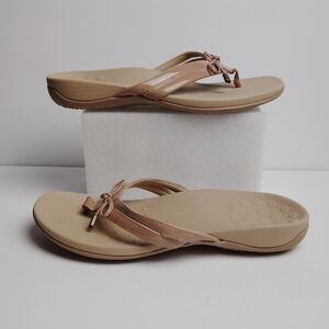 Women's Vionic Belle X Macaroon Toe Strap Bow Sandals Slides ~ Size 9